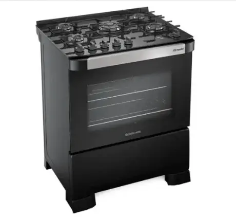 COCINA MUELLER DECORATO VETRO 5 HORNALLAS  NEGRO