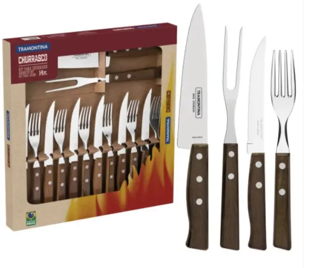 T22299B  011 JUEGO P. ASADO 14PZ TRAMONTINA 