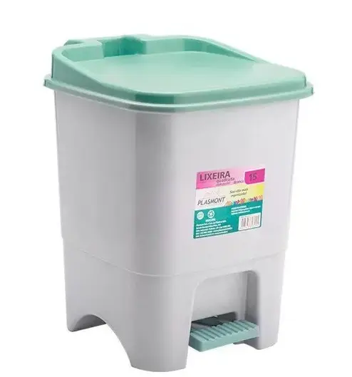 6245 PLASMONT 15L.BASURERO BLANCO PEDAL 624