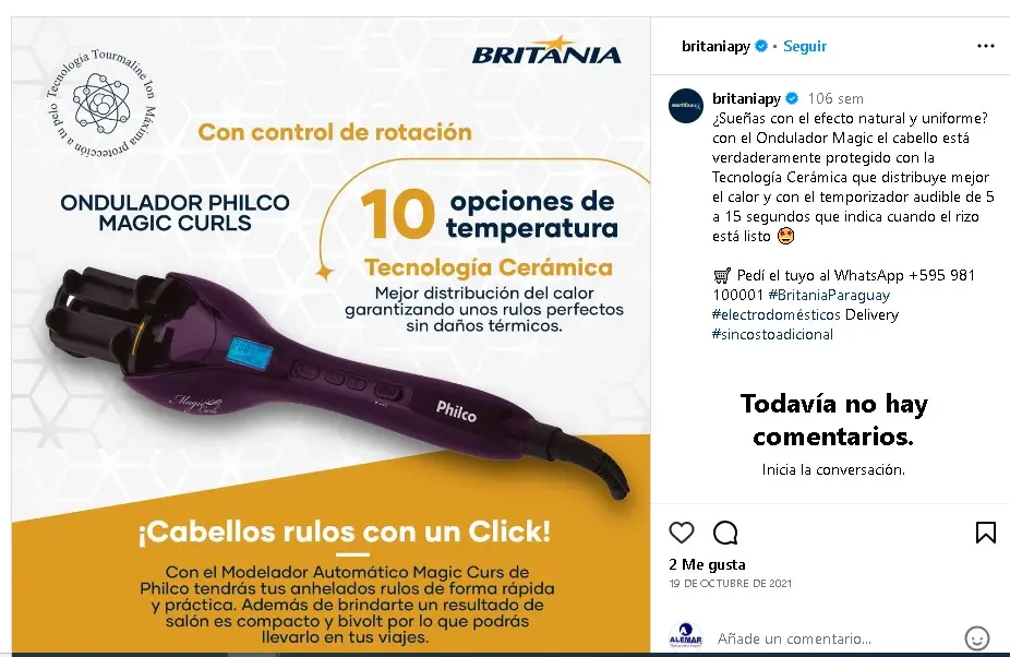 ONDULADOR PARA CABELLO PHILCO MAGIC CURLS