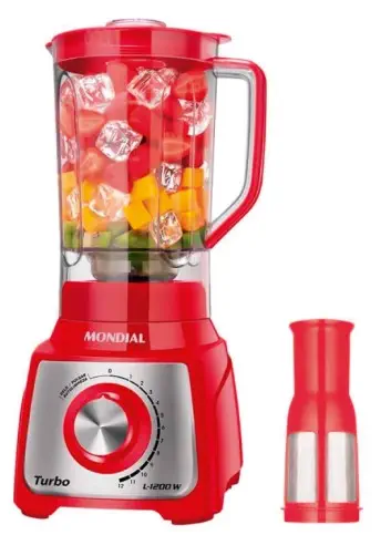 LICUADORA MONDIAL TURBO IX L-1200RI ROJO