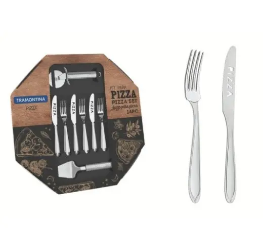 T66906O 680 JUEGO PIZZA CUB. 14PZ  ROJA TRAMONTINA