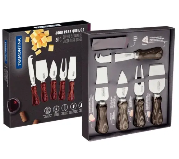T213990 755 JUEGO QUESO POLYWOOD TRAMONTINA 5 PZ