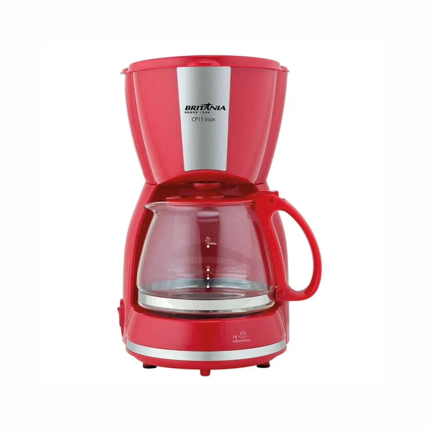 CAFETERA BRITANIA CP15 INOX ROJA  