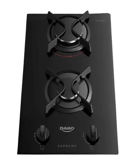 COOKTOP DAKO SUPREME GLASS 2 HORNALLAS NEGRO