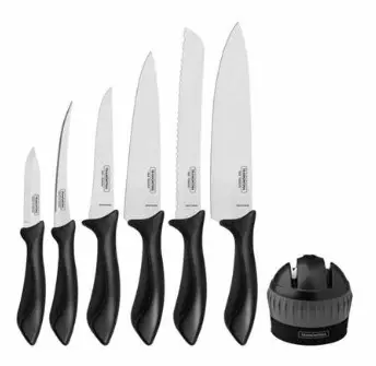 T236990 060 JUEGO CUCHILLO+AFILADOR TRAMONTINA 7 P