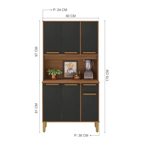 KIT COCINA 6 PUERTAS 1 GAV. LAGOS  6190 IND FRE/PL
