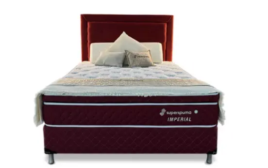 SOMIER SUPER SPUMA IMPERIAL BONNEL 2 X 2 M. BORDO