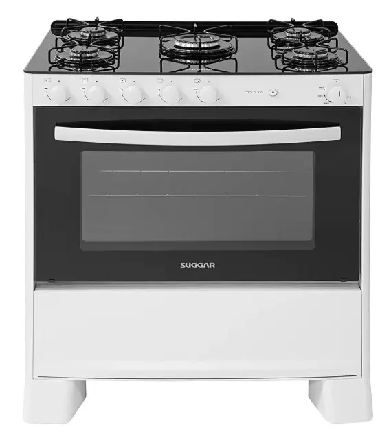 COCINA SUGGAR 5 HORNALLAS COOK GLASS BLANCO