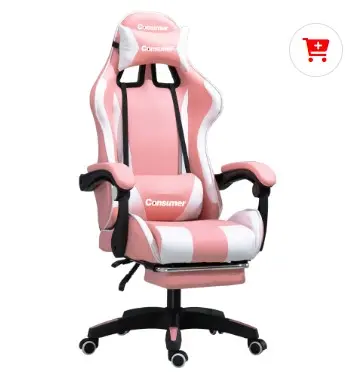 SILLA GAMER YT-055 ROSA Y BLANCA