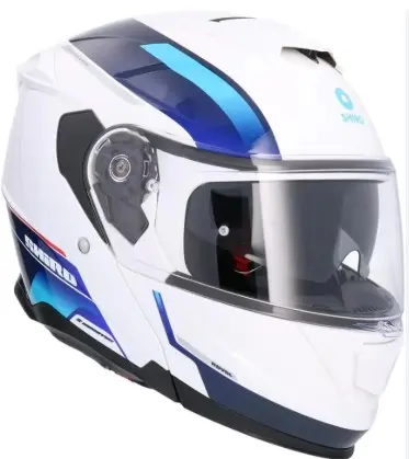 CASCO SHIRO DISCOVER ROYAL AZUL/BLANCO RETRACTIL