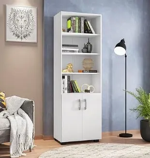 LIVREIRO OFFICE LEAO - BLANCO C/ PUERTA